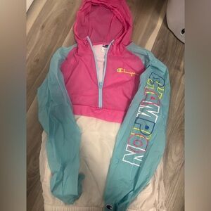Champion Pink and Blue color block  Windbreaker